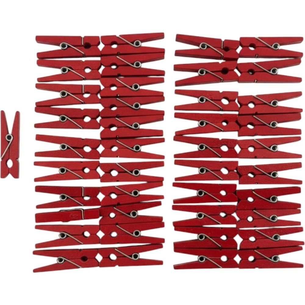 Dept 56 Mini Red Clothespins Picture Holders Christmas‎ 1.5" Tall Lot of 43